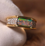 (1 of 1) Black Opal Ring in 18K Gold