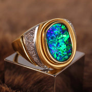 (1 of 1) Boulder Opal Ring in 18K Gold & Platinum