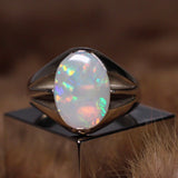 Light Opal Ring in Sterling Silver