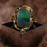 (Piece Unique) Boulder Opal Ring in 18K Gold